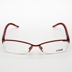 Just Cavalli vintage eyeglasses, half rim rectangular optical frame made in Italy, new old stock