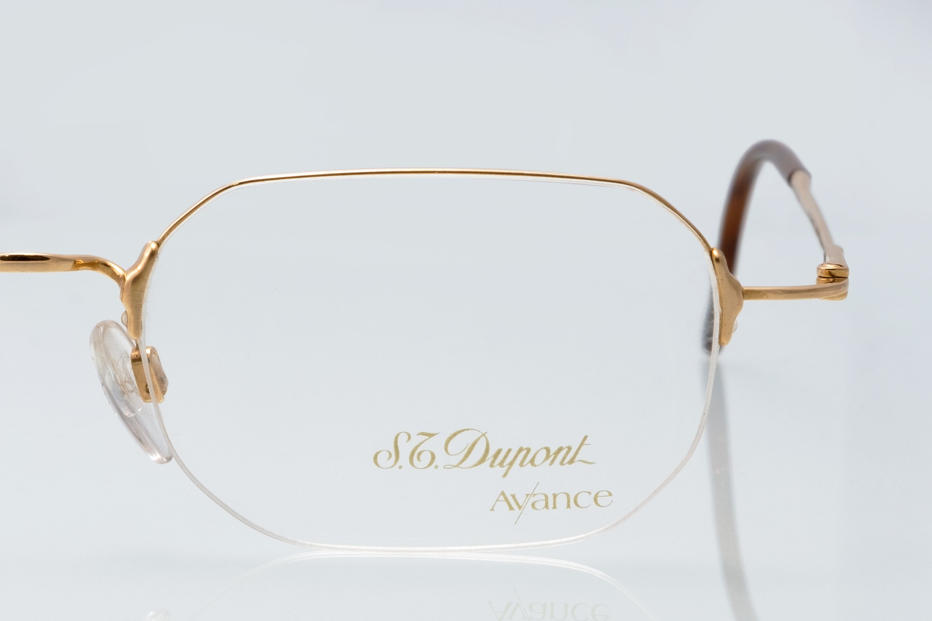 S.T Dupont 23 KT GP Vintage eyeglass flame ST Dupont Vintage Eyeglasses, 23 KT GP, Gold, Half Rim Frame  main image 4