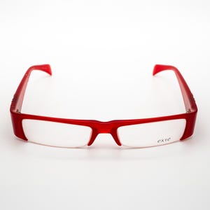 Exte vintage eyeglasses, red, half rim rectangular optical frame, new old stock