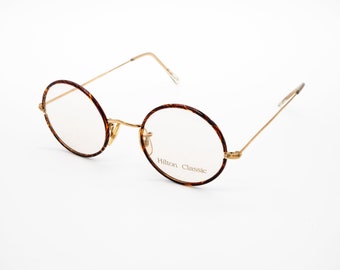 Hilton Classic vintage eyeglasses, gold, tortoise, square optical frame made in England, new old stock