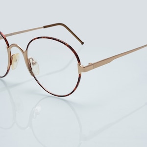 Gianfranco Ferre vintage eyeglases, gold, tortoise, round optical frame made in Italy, new old stock