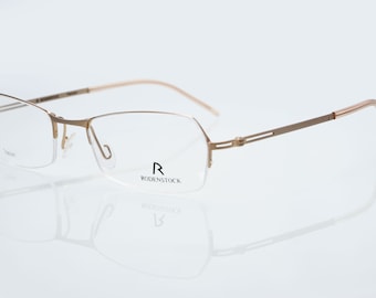 Rodenstock vintage eyeglasses, rectangular, gold, half rim optical frame, new old stock