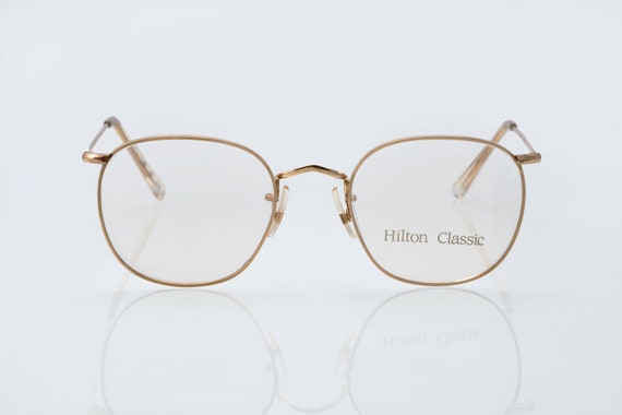 Hilton Classic vintage eyeglasses, gold, square o… - image 2