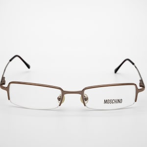 Moschino vintage eyeglasses, half rim rectangular optical frame made in Italy,  new old stock