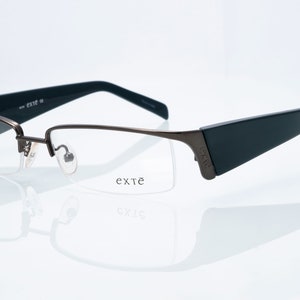 Exte vintage eyeglasses, green, rectangular optical frame made in Italy, new old stock