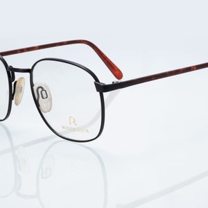 Rodenstock vintage eyeglasses, gray with tortoise temples, square optical frame, new old stock