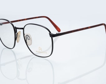 Rodenstock vintage eyeglasses, gray with tortoise temples, square optical frame, new old stock