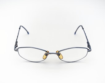 FENDI VL7756 Vintage Rectangle Slim Eyeglasses, Men Women, Blue
