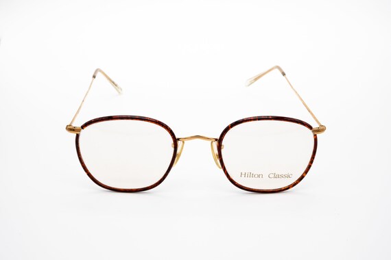 Hilton Classic vintage eyeglasses, gold, tortoise… - image 2