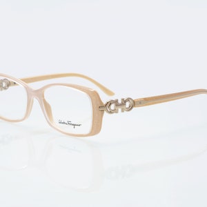 Salvatore Ferragamo Vintage Brille, rechteckiger optischer Rahmen made in Italy, new old stock