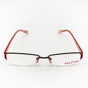 Alain Mikli vintage eyeglasses, half rim rectangular optical frame made in France, new old stock