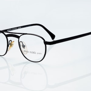 Alain Mikli vintage eyeglasses, double bridge, round optical frame handmade in France, new old stock