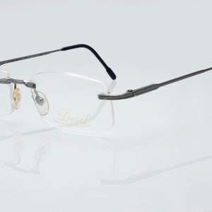 Desil vintage eyeglasses, 14KT rolled gold rimless optical frame made in Italy, new old stock