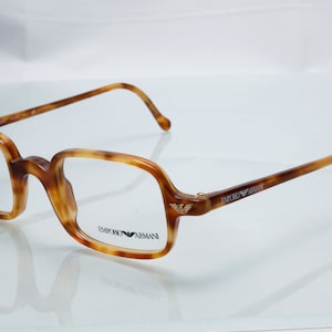 Emporio Armani vintage bril, schildpad, klein vierkant optisch frame, nieuwe oude voorraad