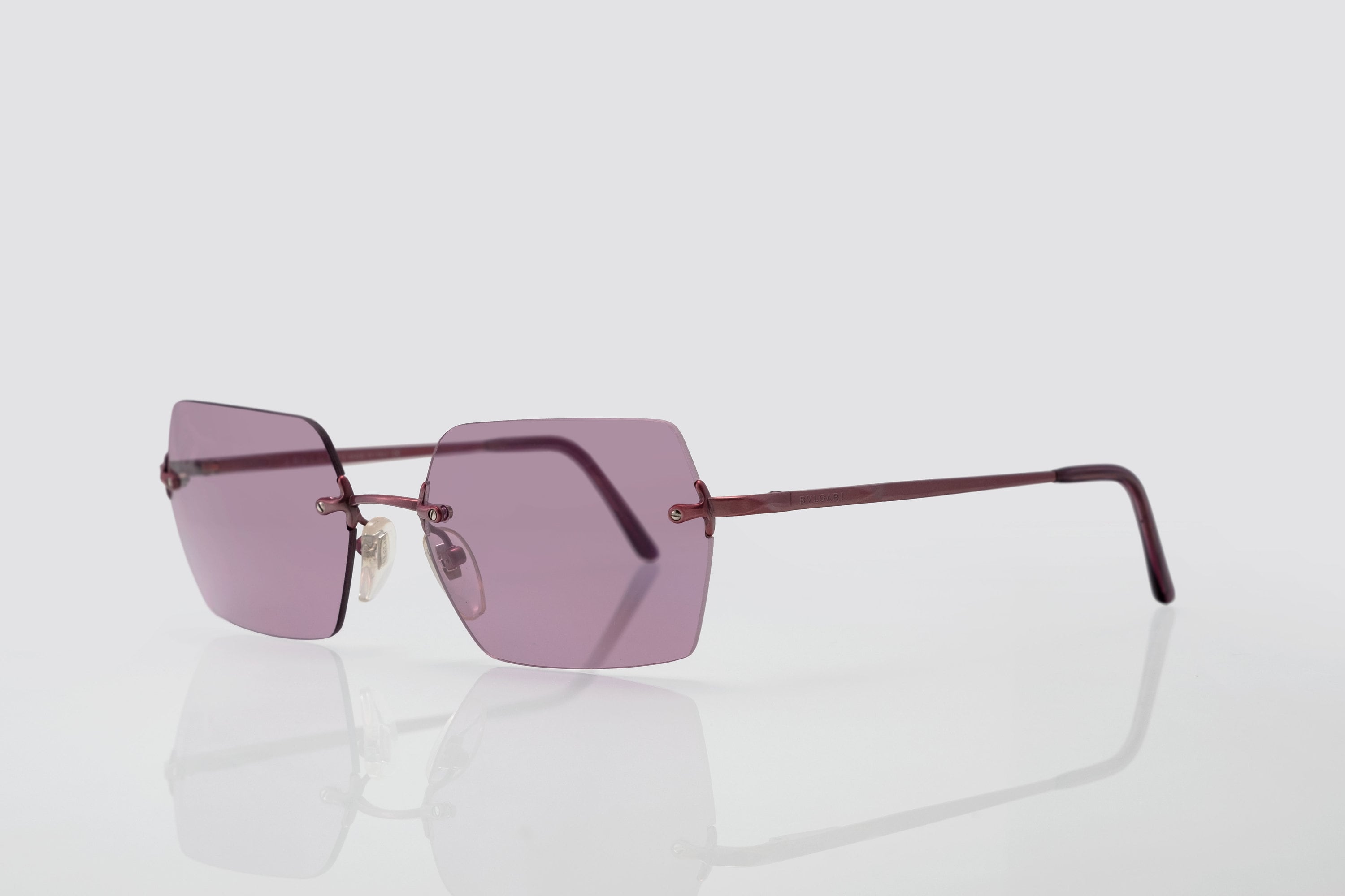 BVLGARI Vintage Sunglasses, Rimless, Made in Italy, New Old Stock 