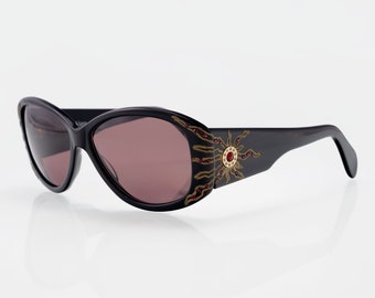Vintage 1950s Traviata Sunglasses, Black & Clear, Made in 