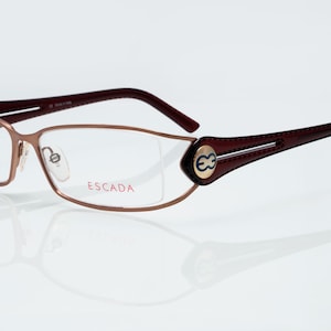 Escada vintage eyeglasses, rectangular optical frame made in Italy, stainless steel, new old stock