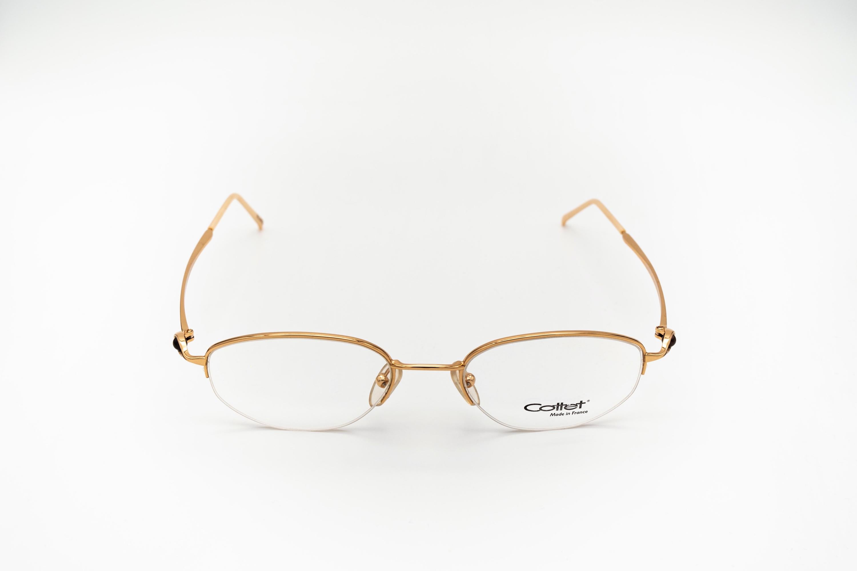 Cottet Vintage Eyeglasses, Gold, Half Rim Oval Optical Frame  display picture 2