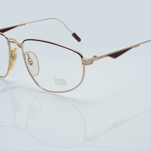 Zagato vintage eyeglasses, gold square optical frame, new old stock