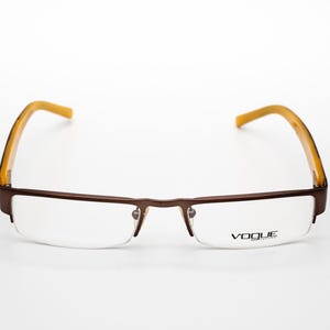 Vogue vintage eyeglasses, rectangular half rim optical frame, new old stock
