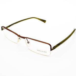 Alain Mikli vintage eyeglasses, half rim optical frame, handmade in France, new old stock