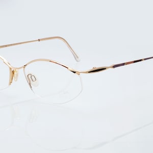 Cazal vintage eyeglasses, 80&#39;s, half rim, gold, oval optical frame made in Germany, unisex, new old stock