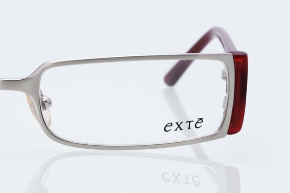Exte vintage eyeglasses, gray, bordeaux, rectangu… - image 3