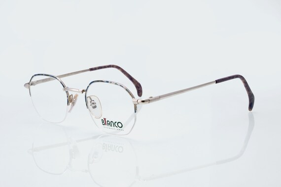 Gafas de vista vintage Bianco cuadradas marco optico de media llanta nuevo stock antiguo Etsy Espana