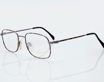 Rodenstock vintage eyeglasses, silver, tortoise, square optical frame, new old stock