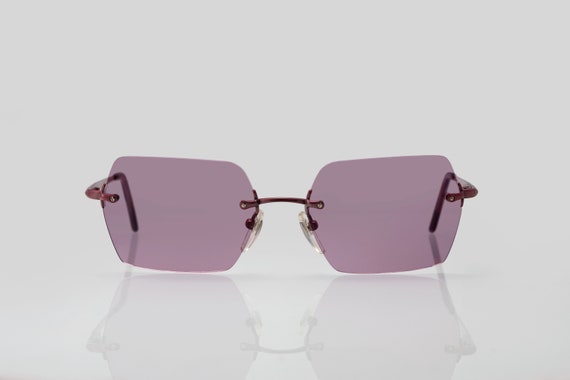 BVLGARI vintage sunglasses, rimless, made in Ital… - image 2