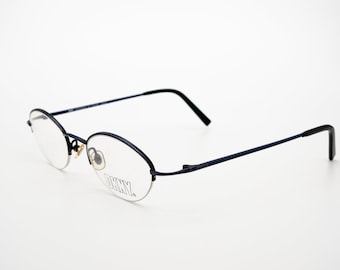 DKNY Vintage-Brille, halbrandiger ovaler optischer Rahmen, neu aus altem Lagerbestand