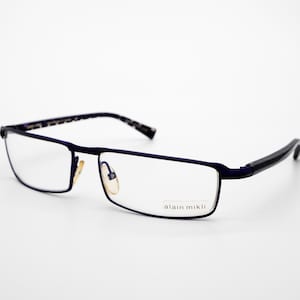 Alain Mikli vintage eyeglasses, rectangular optical frame, handmade in France, new old stock