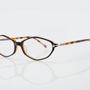 L&#39;art vintage eyeglasses, black, tortoise, geometric oval optical frame, new old stock