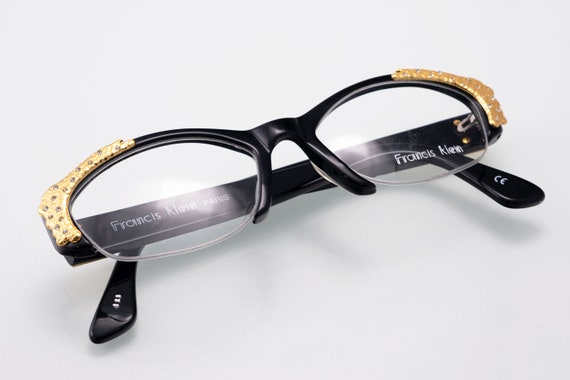 Francis Klein Paris vintage eyeglasses, black, go… - image 6