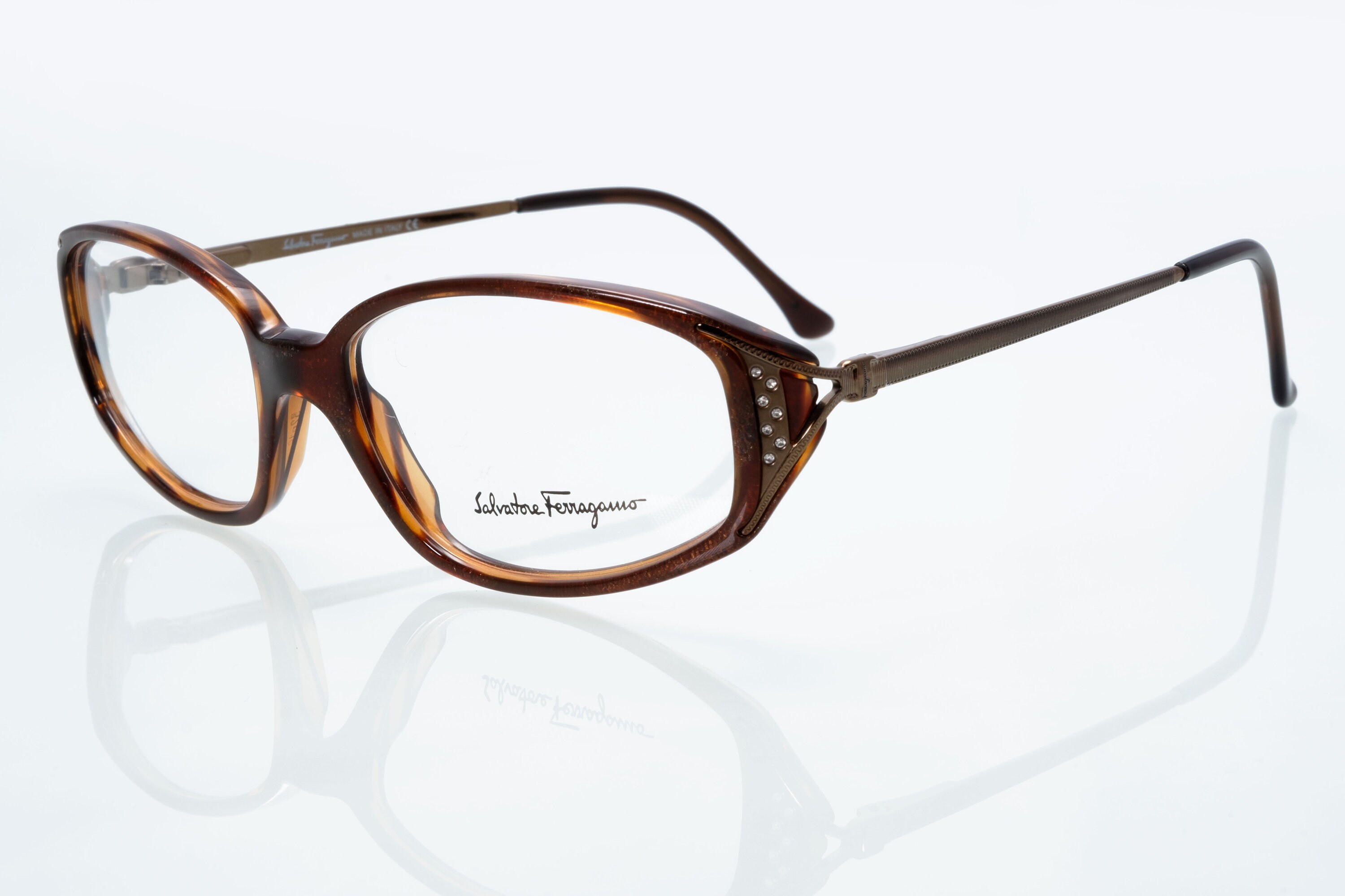 Salvatore Ferragamo Vintage Eyeglasses, Tortoise  display picture 2