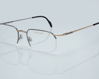 Longines by metzler eyeglasses, half rim square frame, new old stock