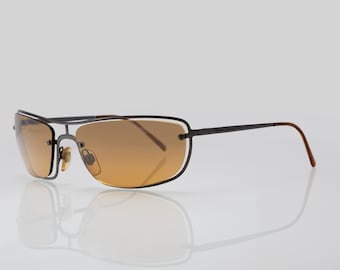 最高級 GIORGIOARMANI ビンテージ ラウンドサングラス ゴールド Giorgio Armani Vintage Sunglasses, Made in Italy, New Old