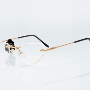 Desil vintage eyeglasses, gold filled rectangular optical frame made in Italy, new old stock