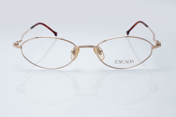 Lunettes Vintage ESCADA E0102 - Monture Noire Et Argent Ovale - Occasion - Tailles : Verre 51mm, Branches 140mm
