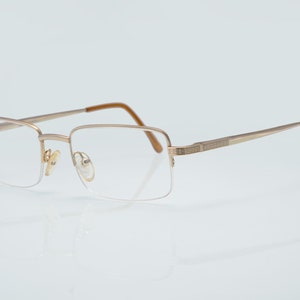 Sailing vintage eyeglasses, gold, half rim rectangular optical frame, new old stock