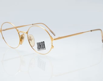 Junior Gaultier vintage eyeglasses, gold, round optical frame, new old stock