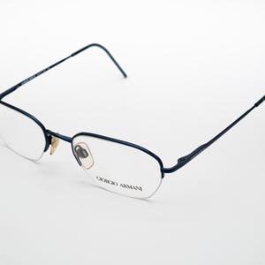 Giorgio Armani vintage eyeglasses, half rim optical frame made in Italy, new old stock