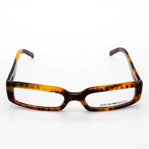 Emporio Armani vintage eyeglasses, tortoise, rectangular optical frame made in Italy, new old stock