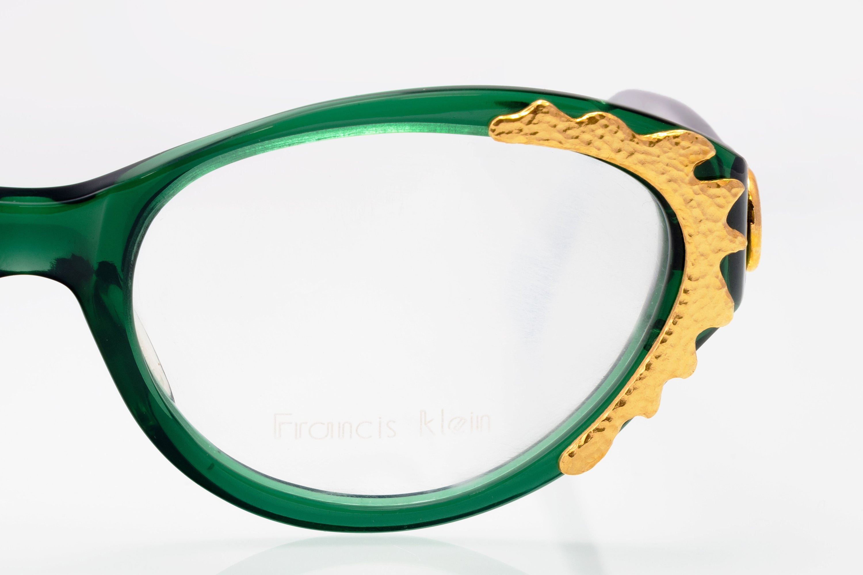 Francis Klein Paris Vintage Eyeglasses, Green, Gold, Cat Eye  display picture 1