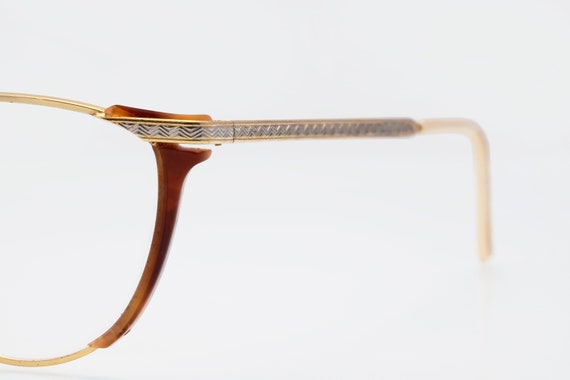 Vogart vintage eyeglasses, gold, brown, cat eye o… - image 4