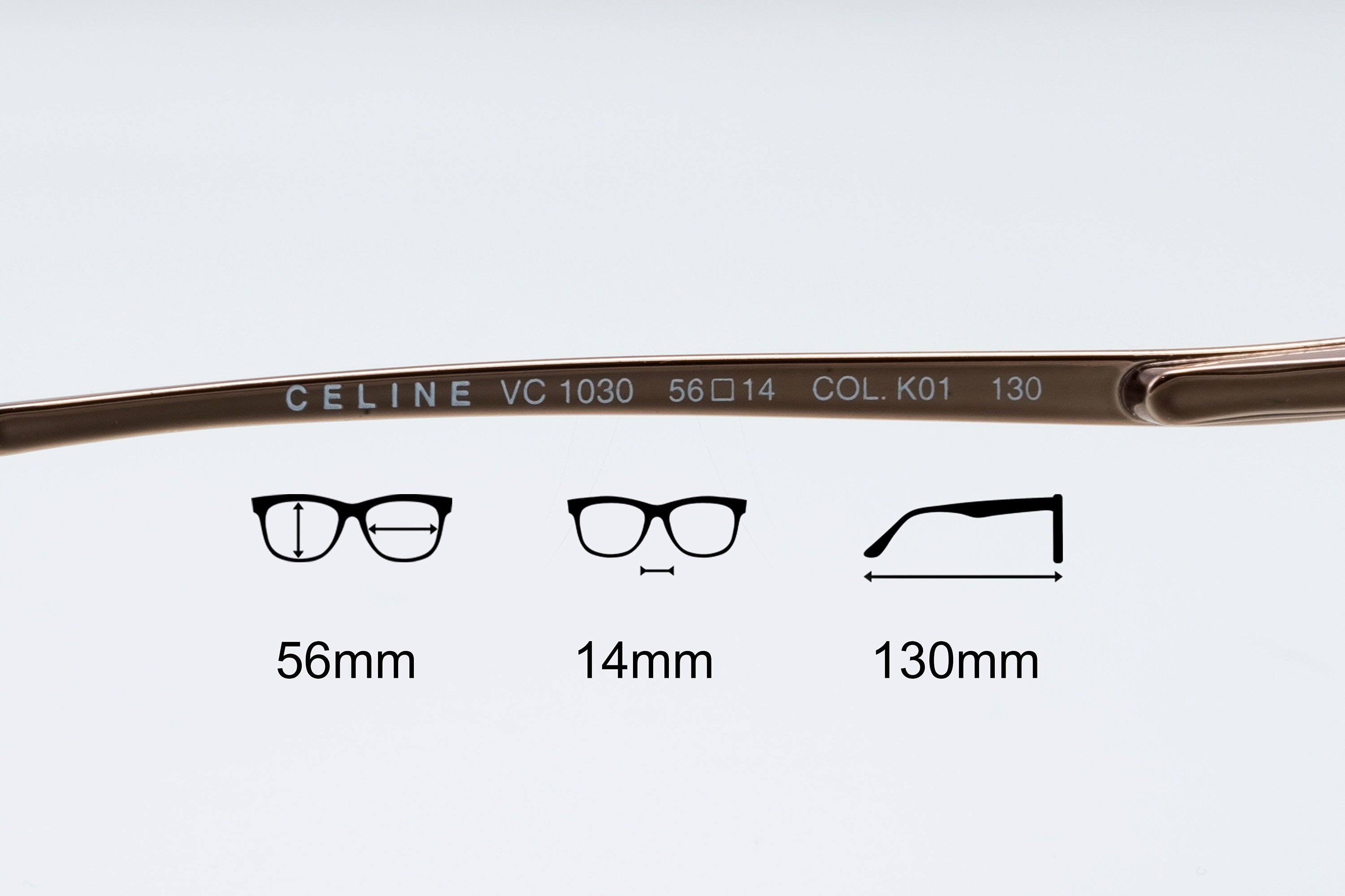 Celine Vintage Eyeglasses, Bronze, Half Rim Frame Made in  display picture 2