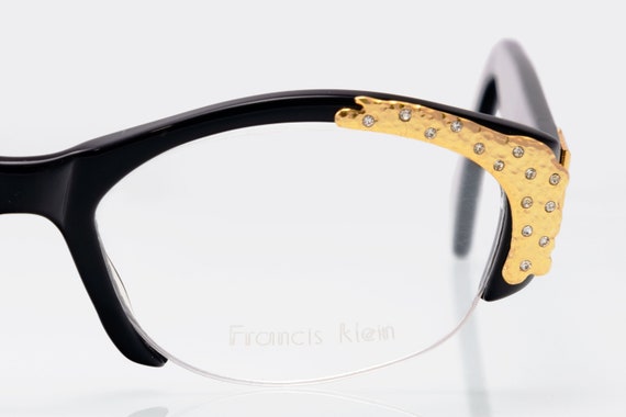 Francis Klein Paris vintage eyeglasses, black, go… - image 3
