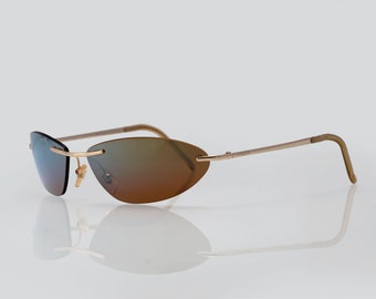 Vogue vintage sunglasses, rimless, oval, new old stock