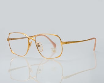 Rothschild vintage eyeglasses, gold, square optical frame, new old stock