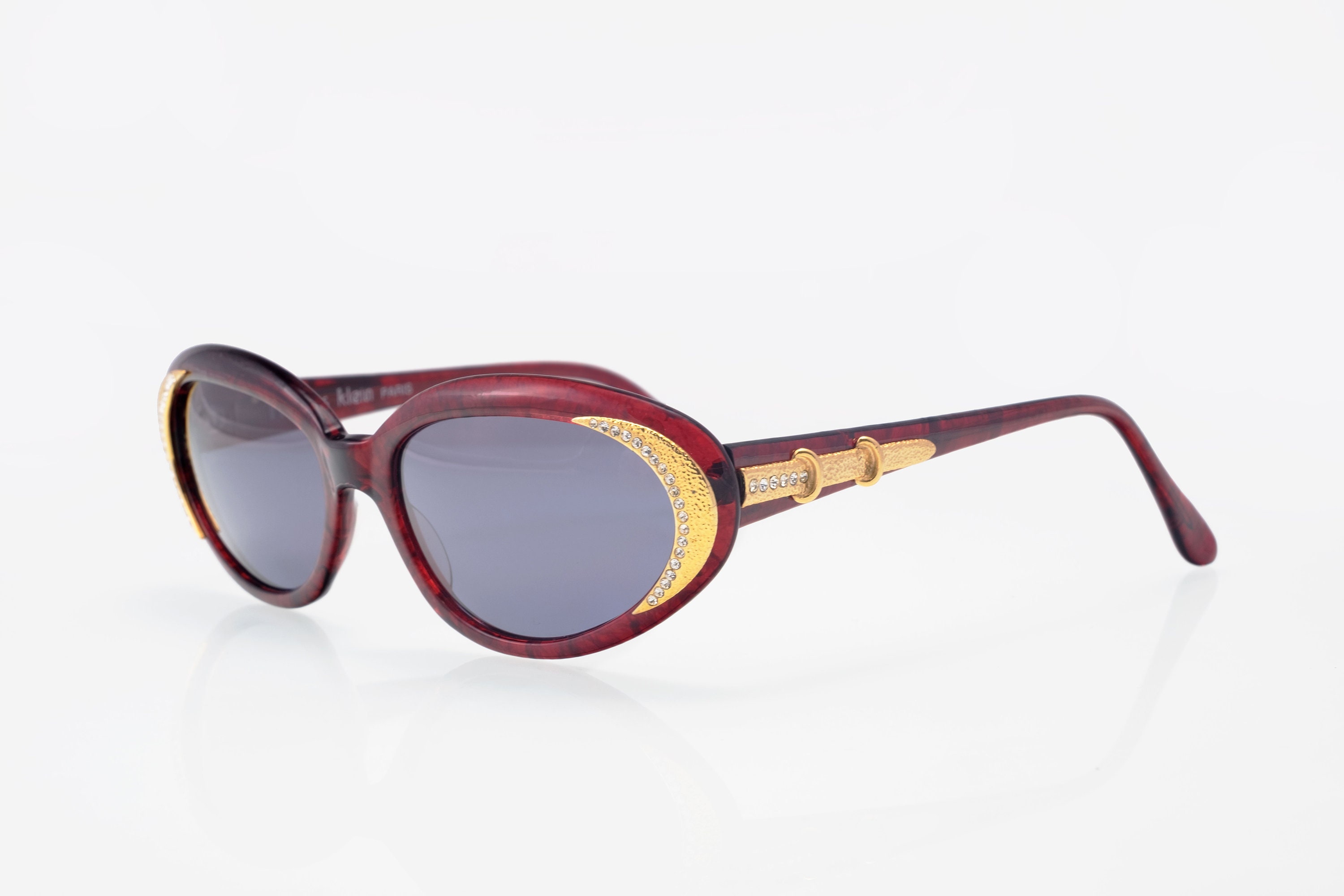 Francis Klein Malte Half Rim Cat Eye Peach Brown Sunglasses Dark Lens Never Worn Francis Klein Eyewear | Eye Candy Optical main image 4